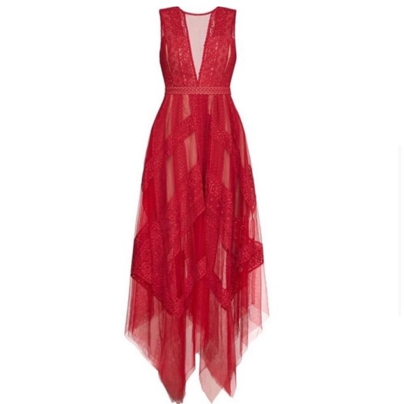 BCBGMAXAZRIA Andy red lace dress - Picture 4 of 6
